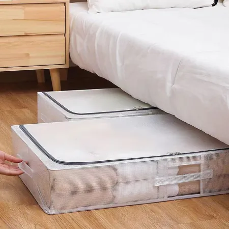 Steel frame folding clothes transparent storage box under the bed, Japanese and Korean waterproof and moisture-proof quilt storage box Steel frame folding clothes transparent storage box under the bed, Japanese and Korean waterproof and moisture-proof quilt storage box